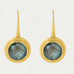 Signet Gemstone Drop Earrings, Labradorite, Gold