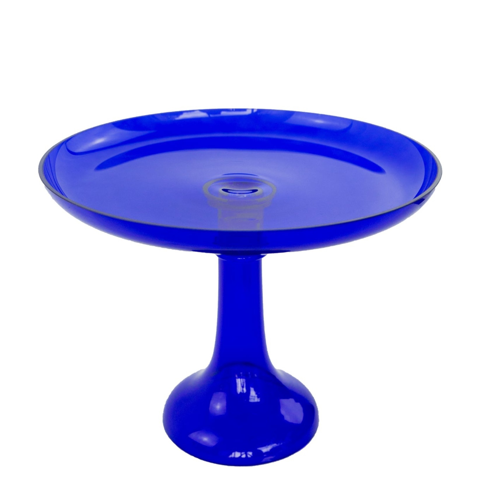 COLORED GLASS CAKE PLATE