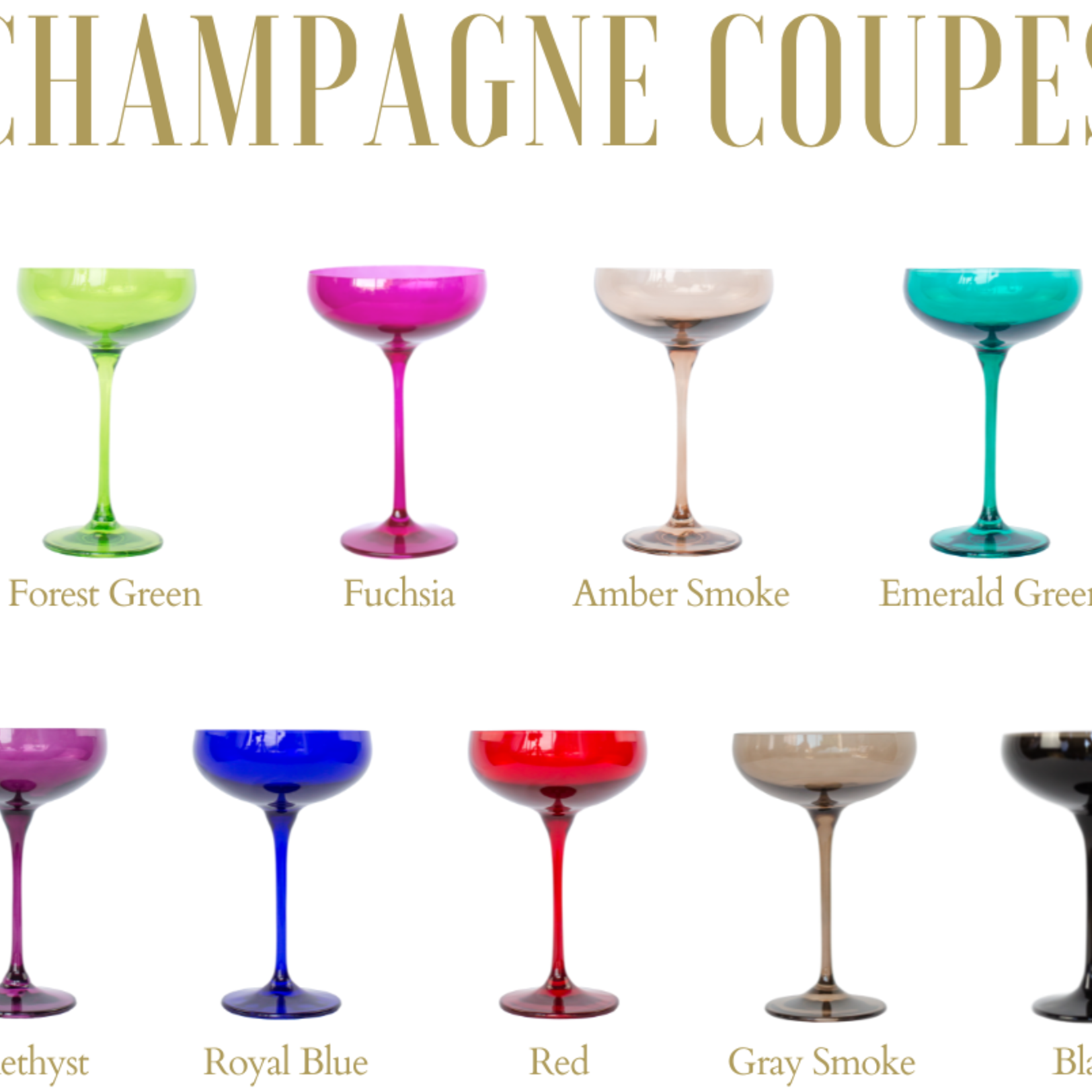 Colored Champagne Coupe