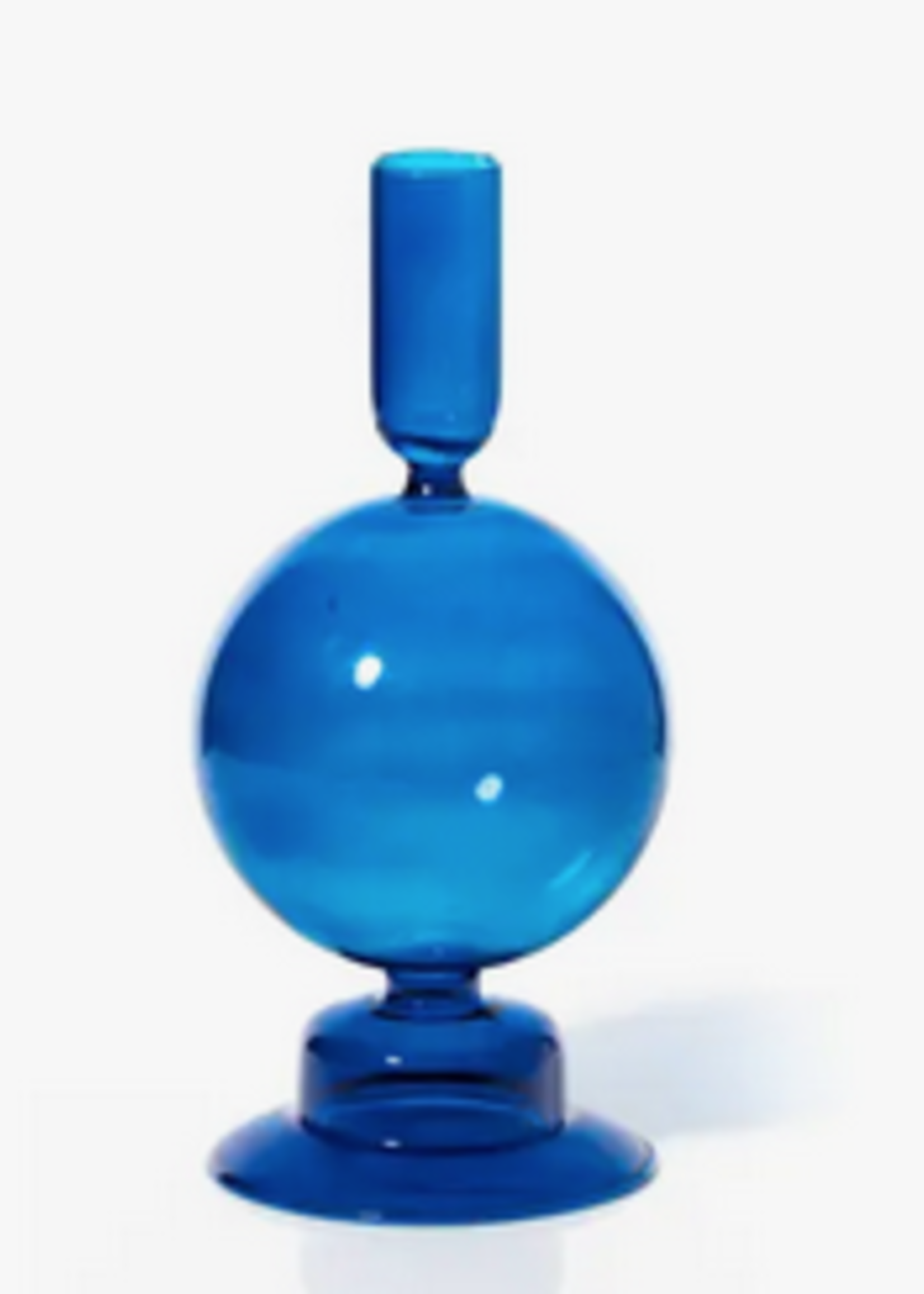 Colored Glass, Tapered Candle Holder Jade