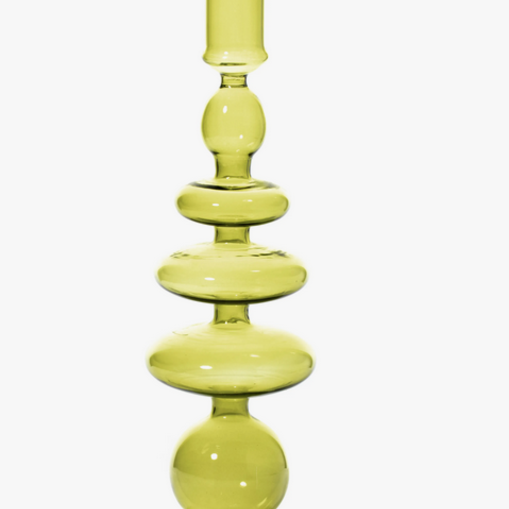 Faire/ MÆGEN Colored Glass, Tapered Candle Holder Jade