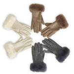 Faux Fur Trimmed Gloves