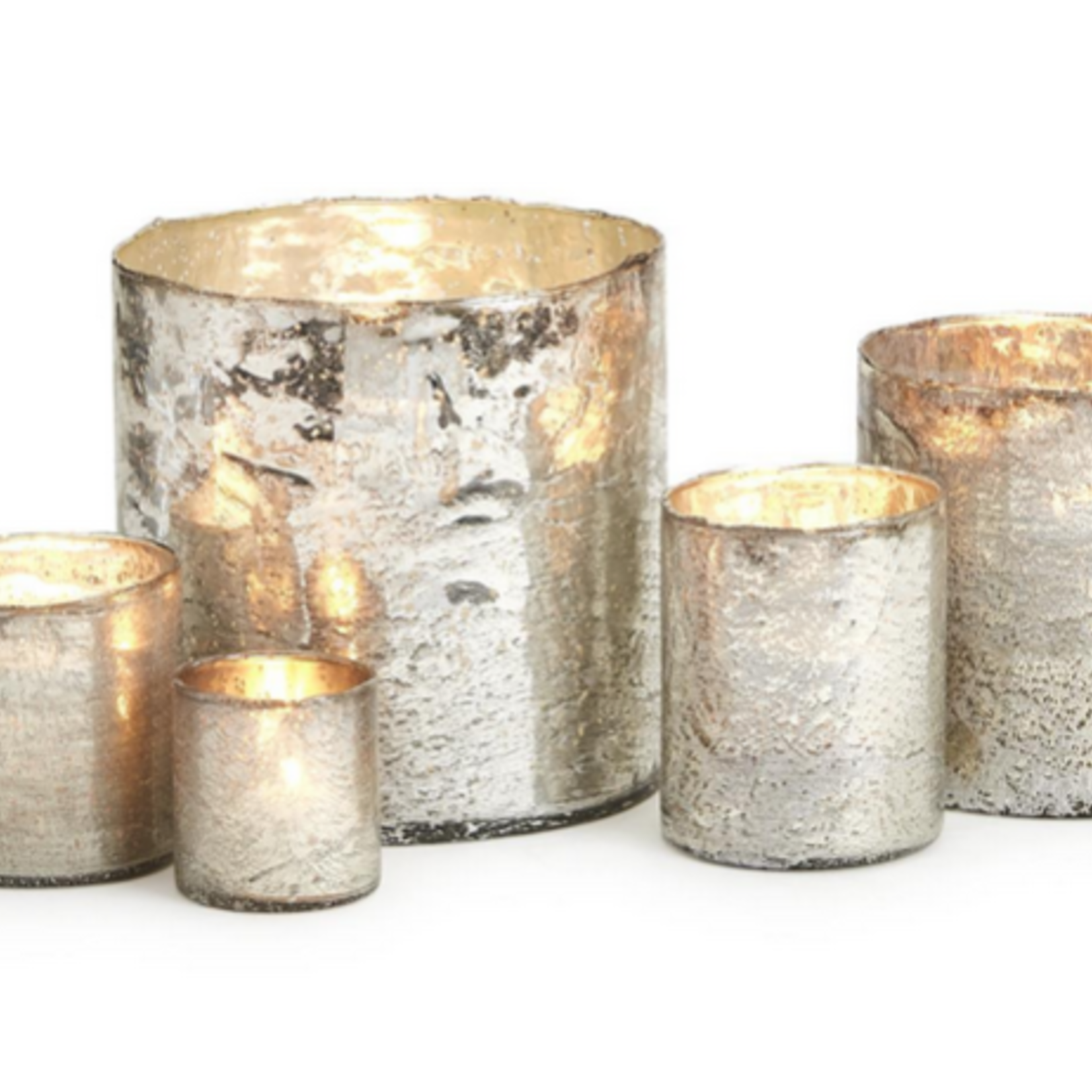 Argent Antiqued Silver Candleholder/Vases