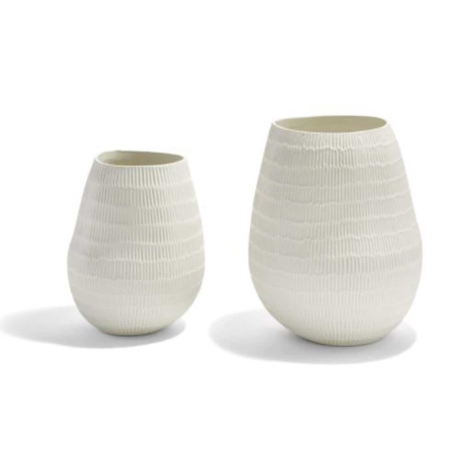 Embossed Lines Organic Vase