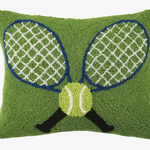 Needlepoint, Crossed Tennis Racquets Hook Pillow