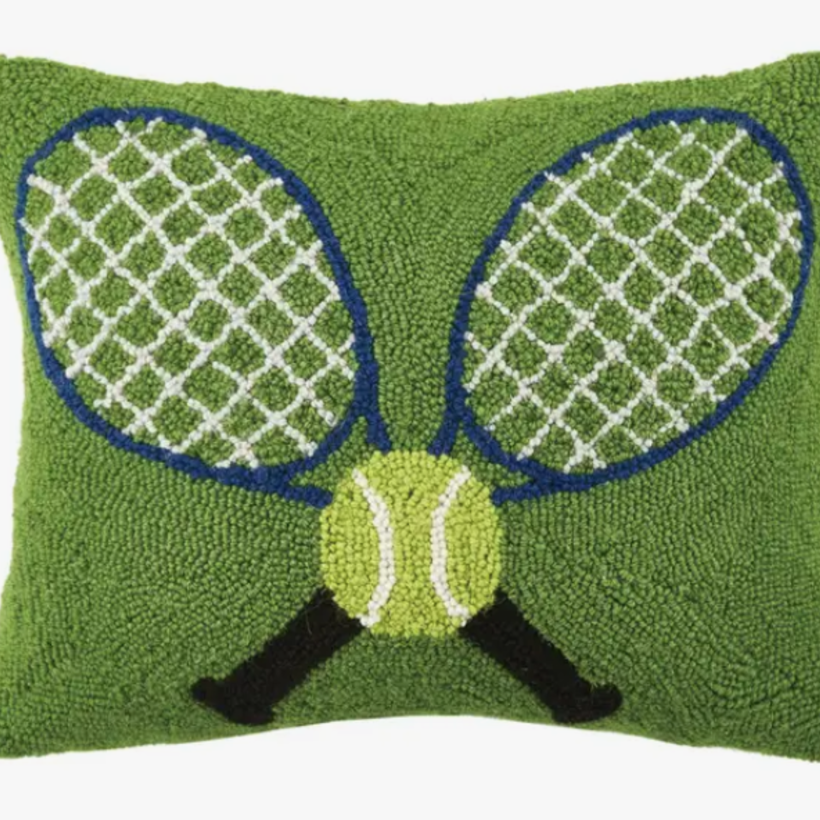 Needlepoint, Crossed Tennis Racquets Hook Pillow