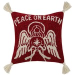 Needlepoint, Angel Peace On Earth Tassels Hook Pillow
