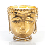 Croesus Clear Glass Buddha Lined with 24k Gold Candle