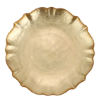 Baroque Glass Gold Cocktail Plate