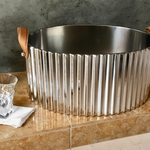 Large Stainless Steel Wine Cooler w/ Leather Handles