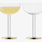 SET/2 Luca Coupe Glass 7oz, Gold