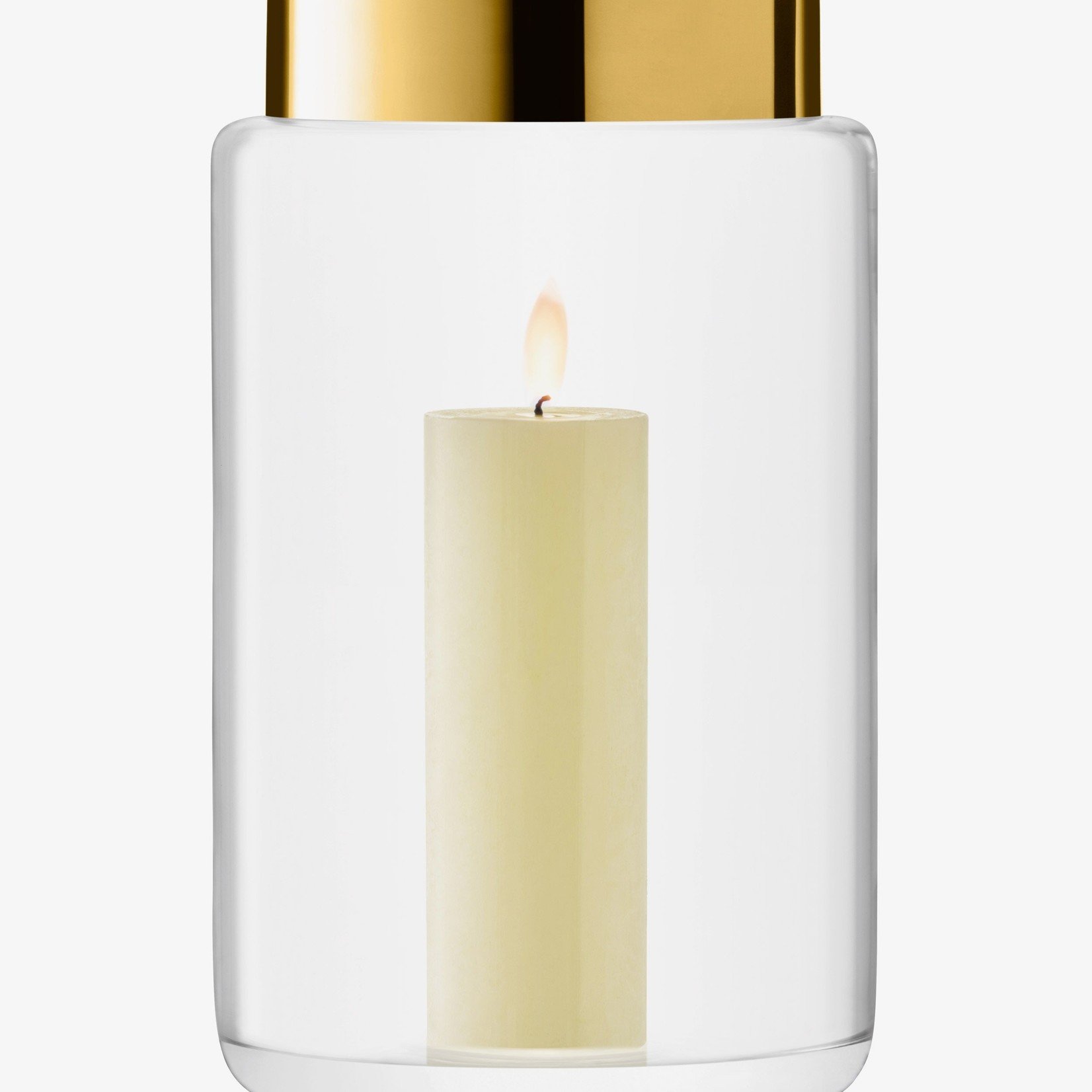 Aurum Vase/Lantern H15.75in, Clear/Gold