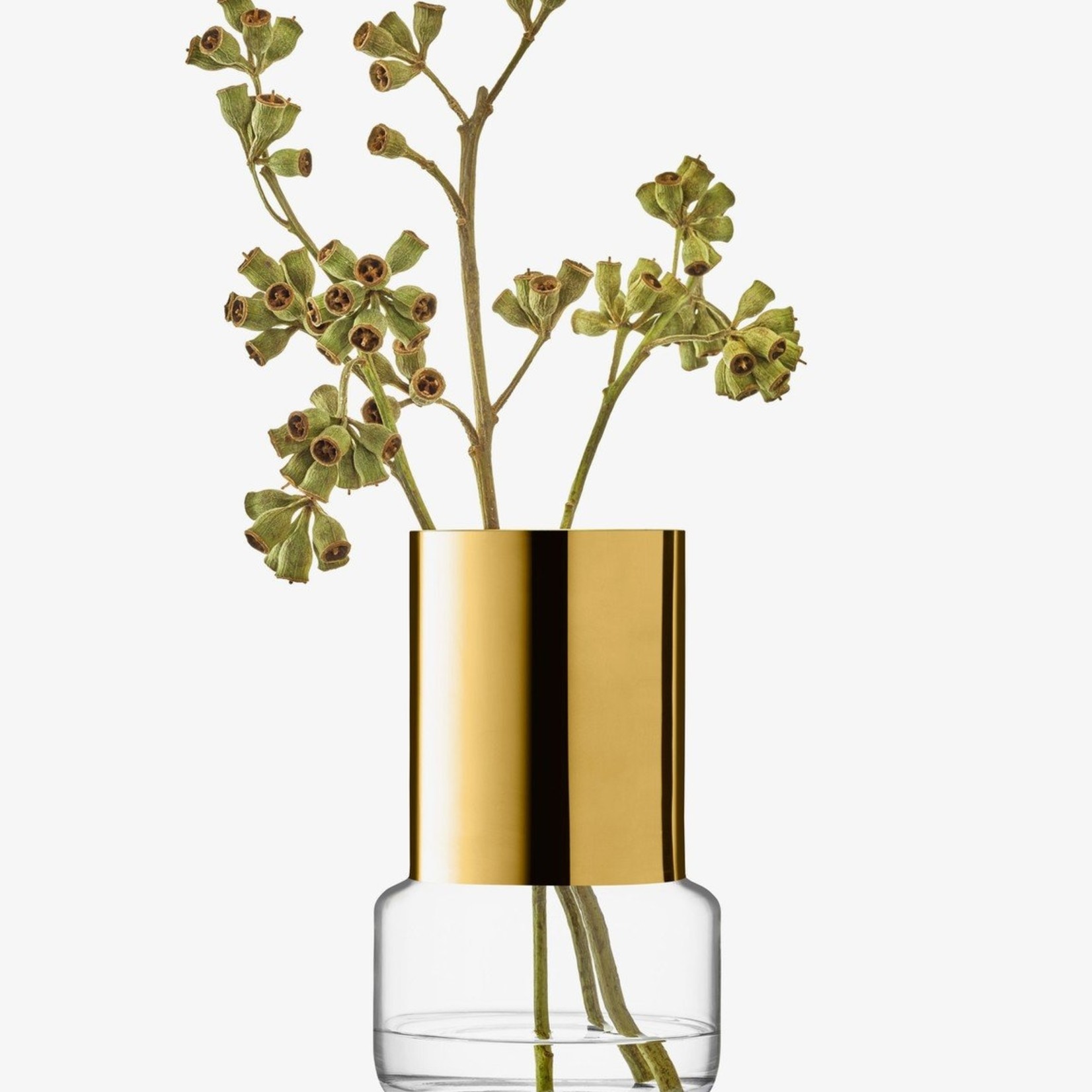 Aurum Vase H6.75in, Clear and Gold