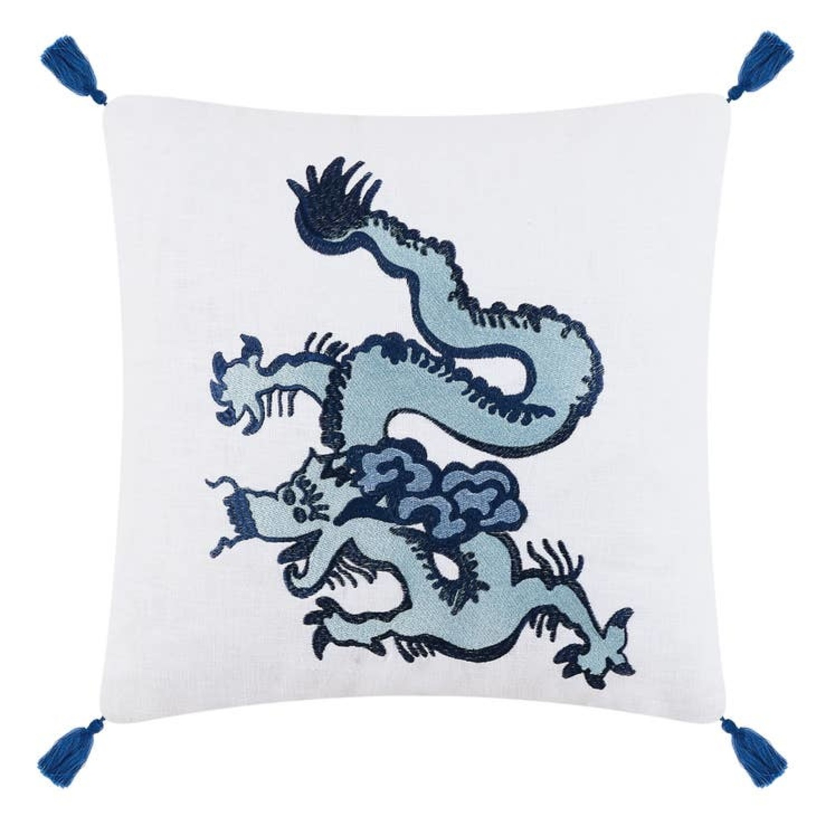 Dragon Rose Emb w/ Tassel Pillow