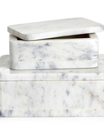 TWO'S COMPANY White Marble Box