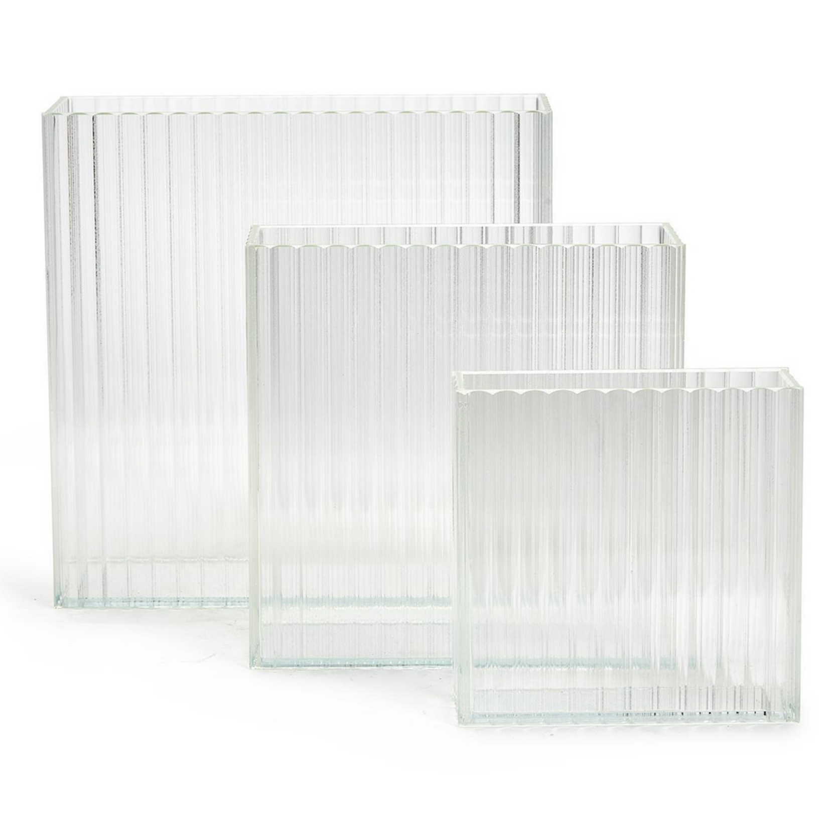 Ribbed Windows Square Vase