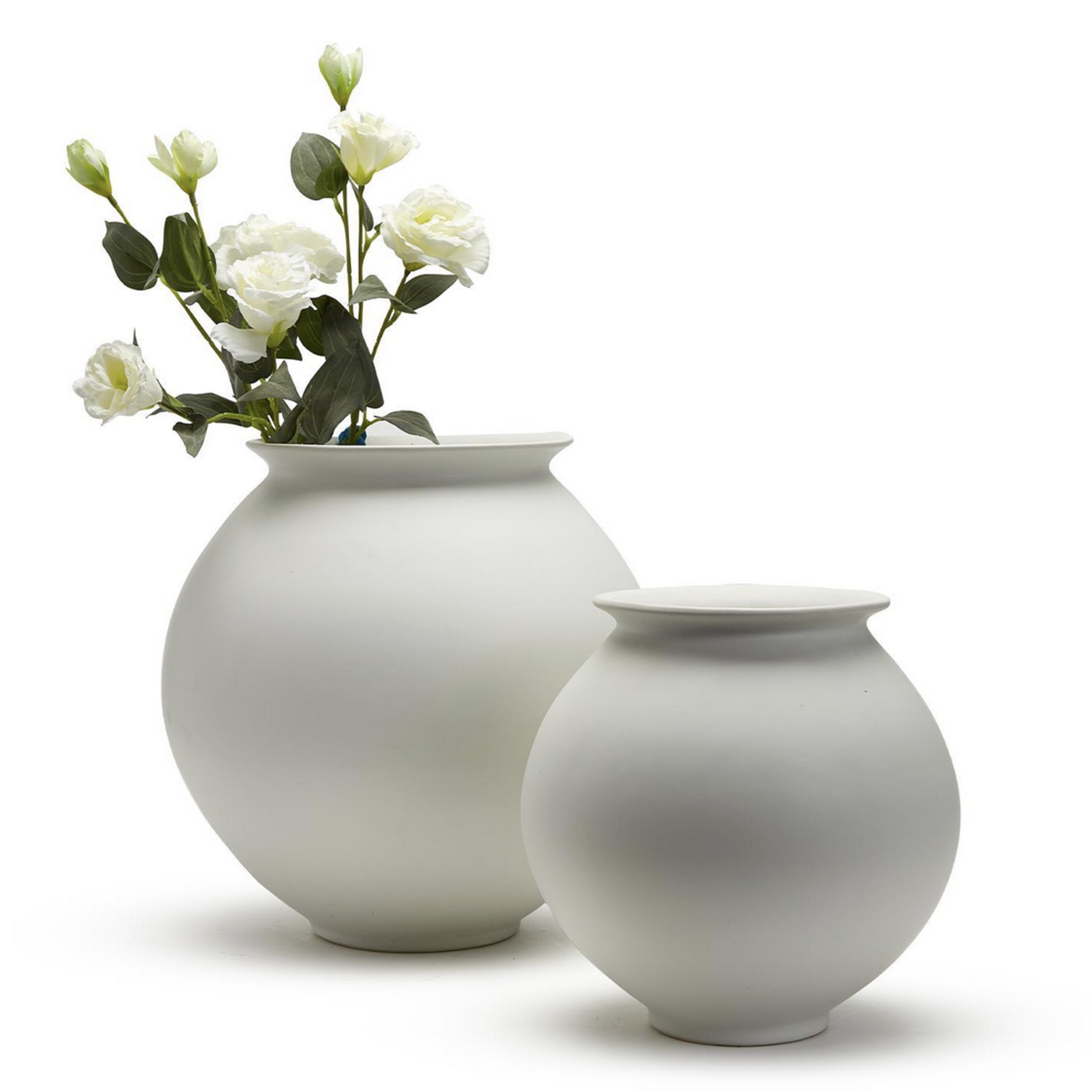 White Round Vase