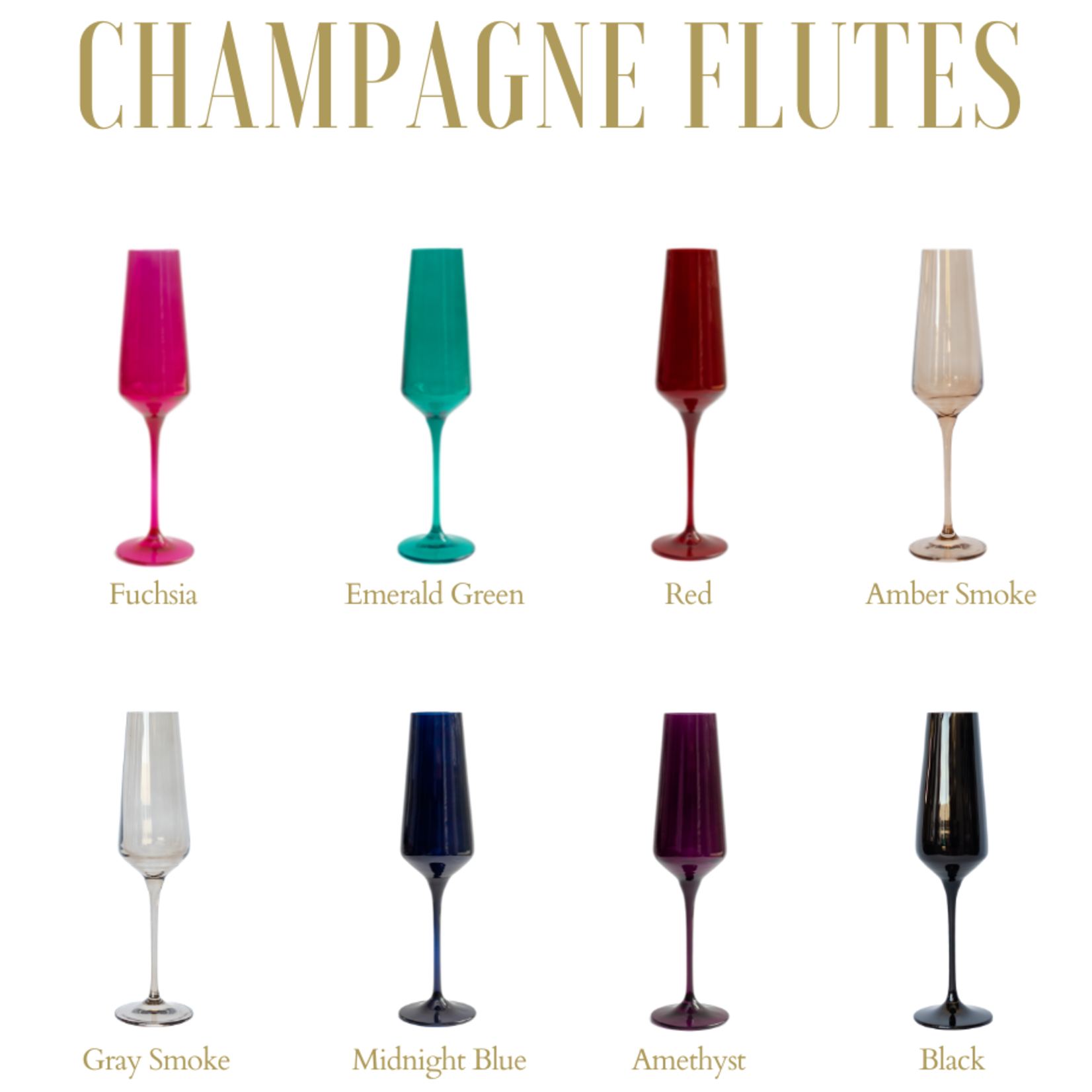 Colored Champagne Flute, Single