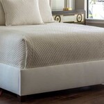 Laurie 1" Diamond Quilted King Coverlet Ivory Basketweave 112X98