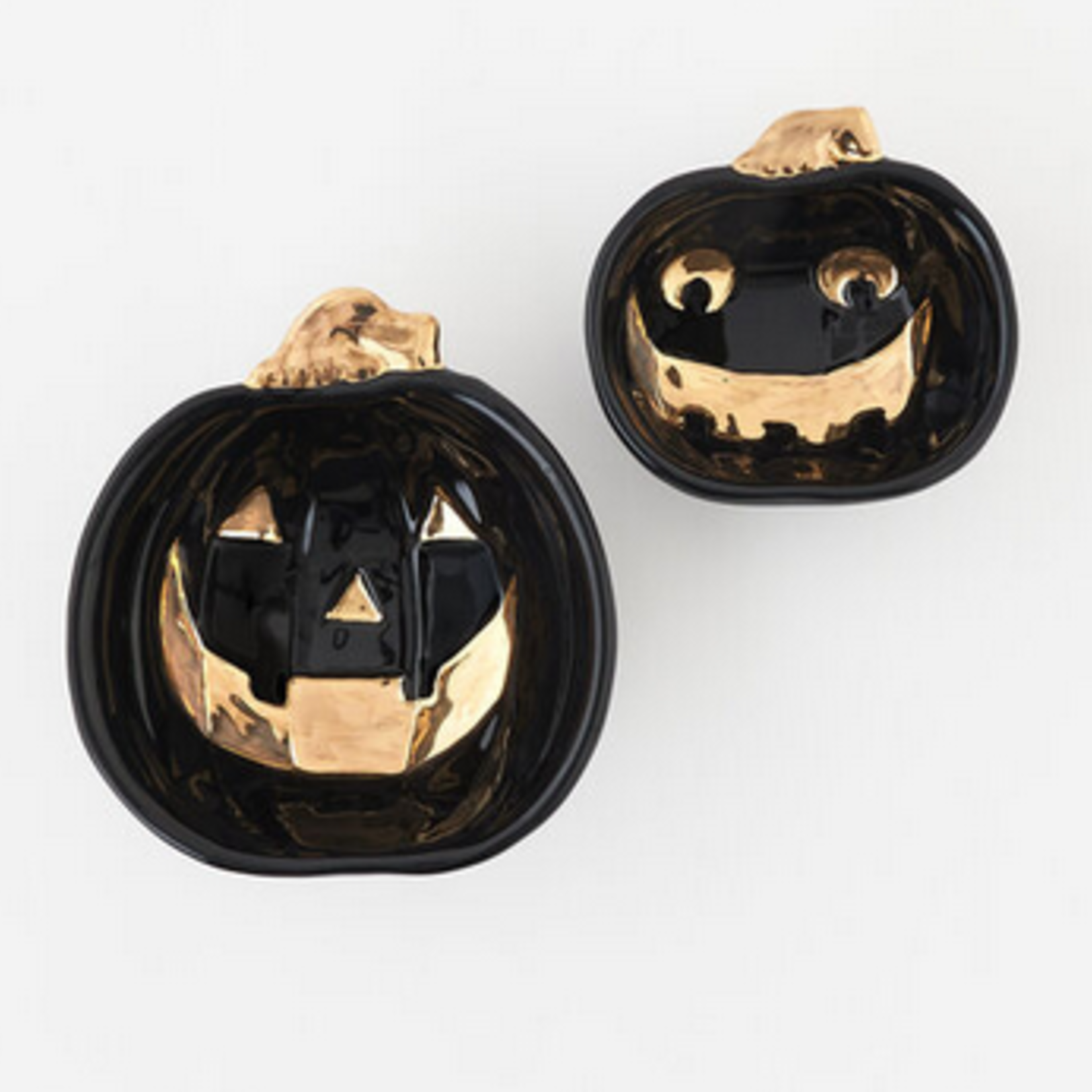 Black/Gold Pumpkin Bowl, St/2