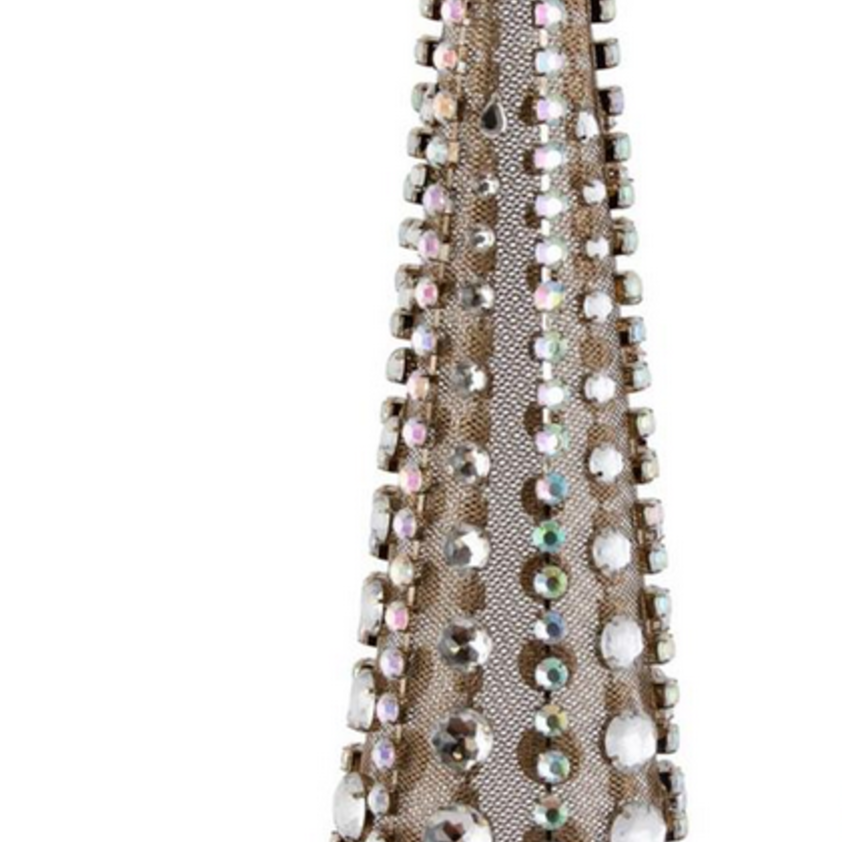 Antique Gold Jeweled Metal Mesh Tree, 23.75"