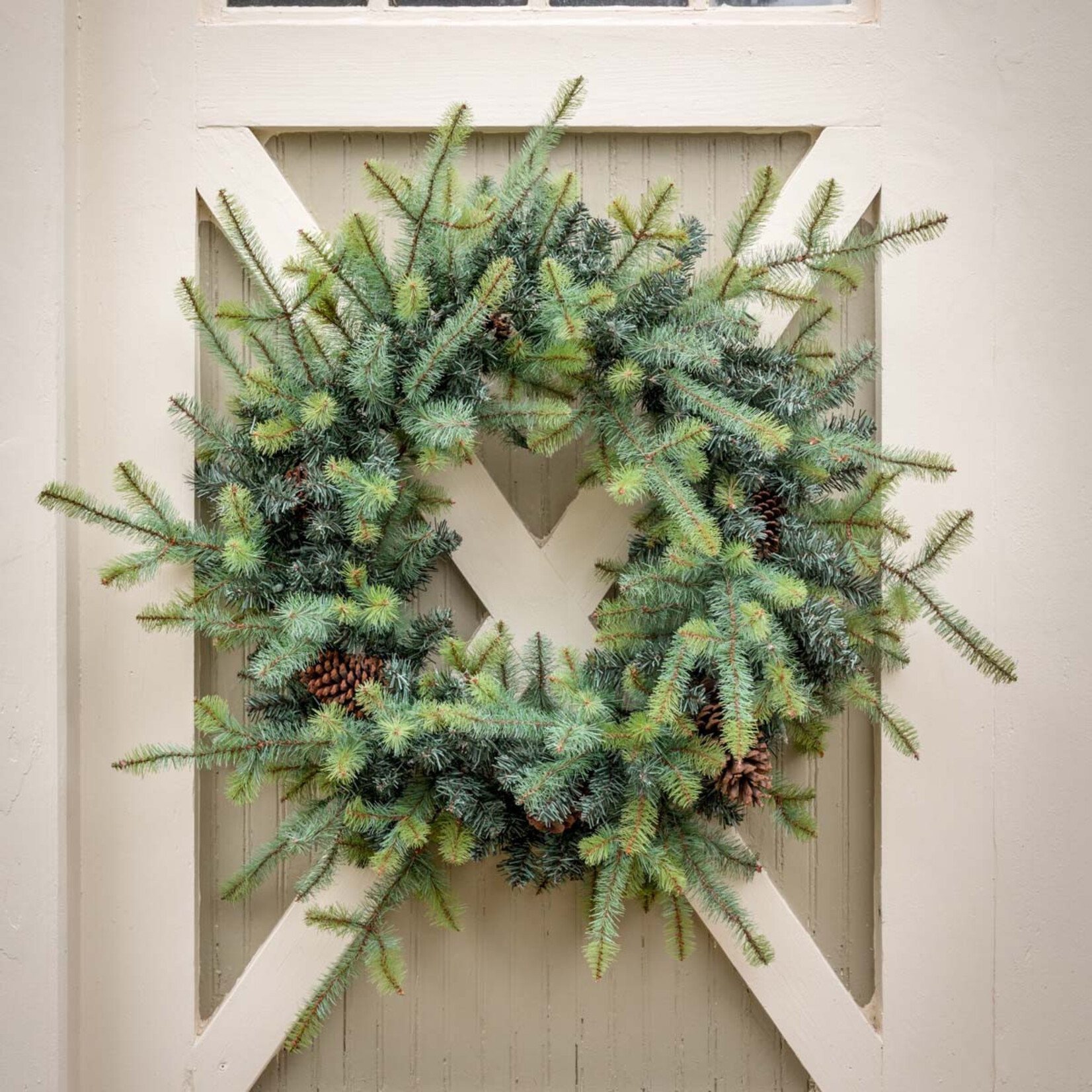 Blue Spruce Wreath with LED Lights, Extra Large