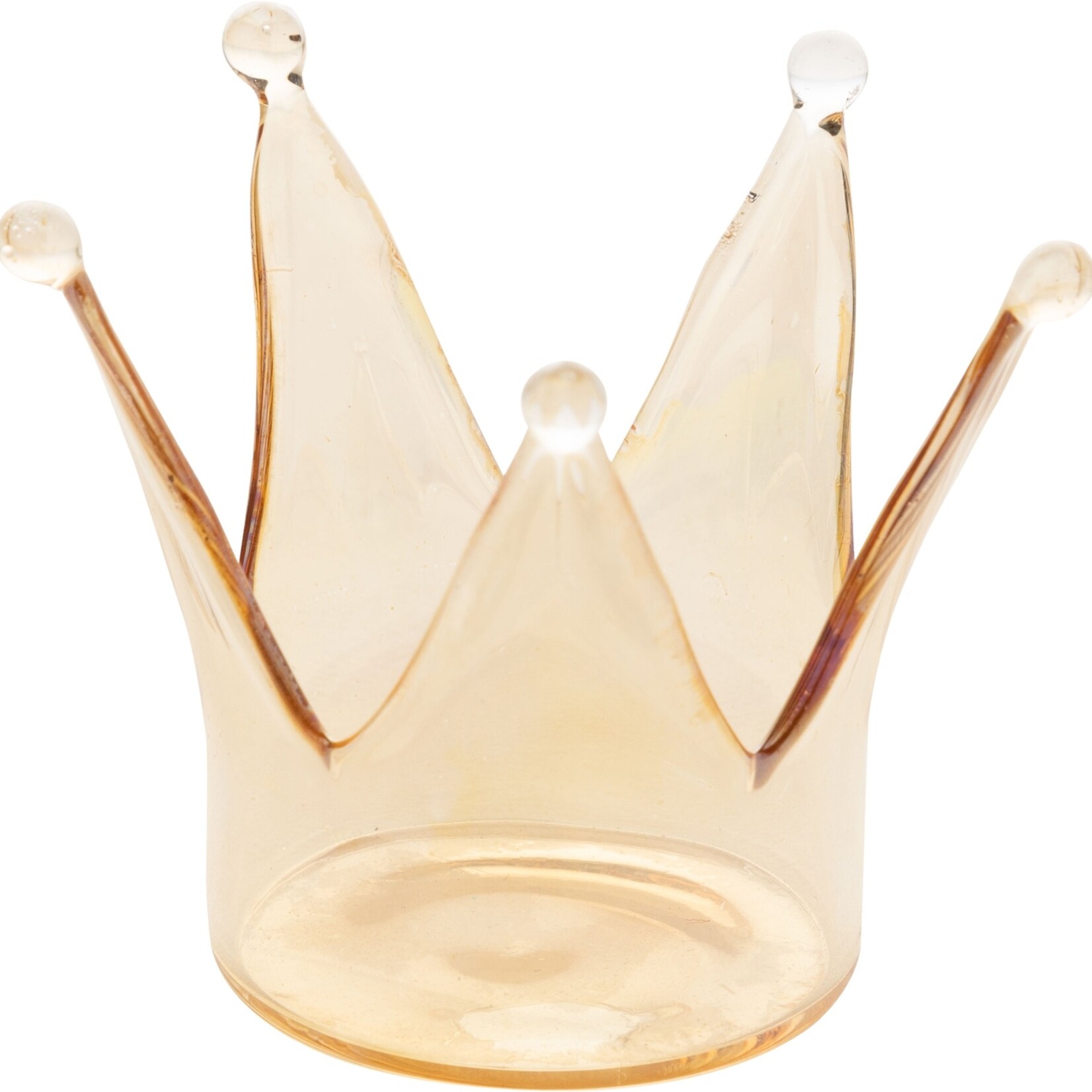 Gold glass crown Tea light Holder