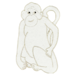 White Monkey Cocktail Napkins SET/4