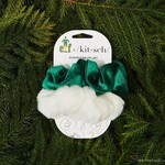 Elf 2 pc Scrunchies White + Green