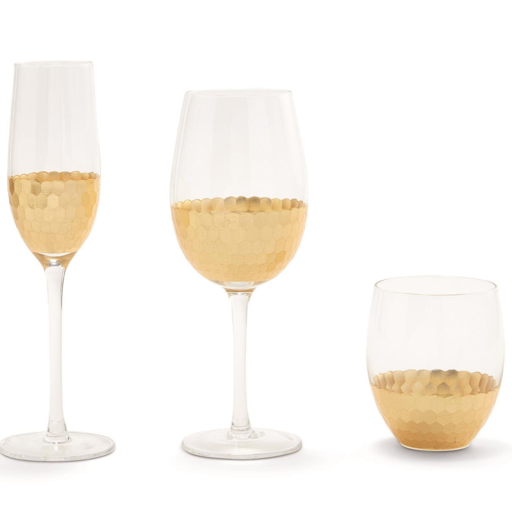 Gold Faceted Glasses