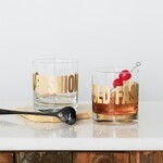 Faire/ Vital Industries Old Fashioned Rocks Glasses, Matte Gold