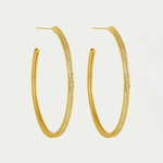 Petit Pave Large Thin Hoops - White Topaz
