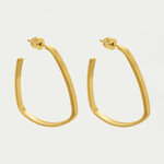 Small Square Hoops, Gold