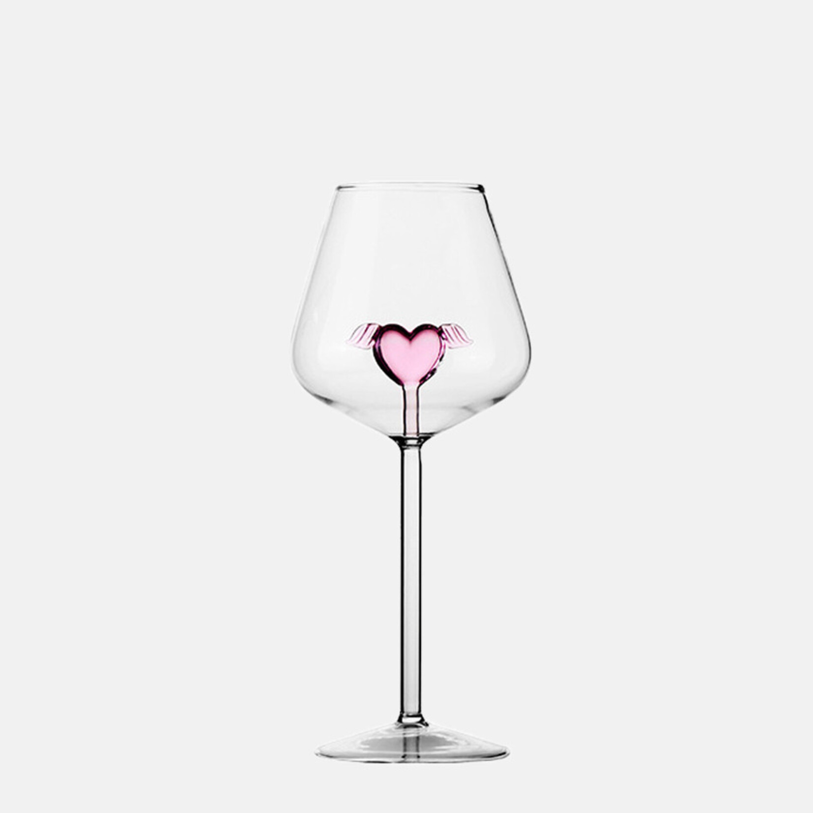 Faire/ Tutu Home Cupid Red Wine Stem  Glass with Heart