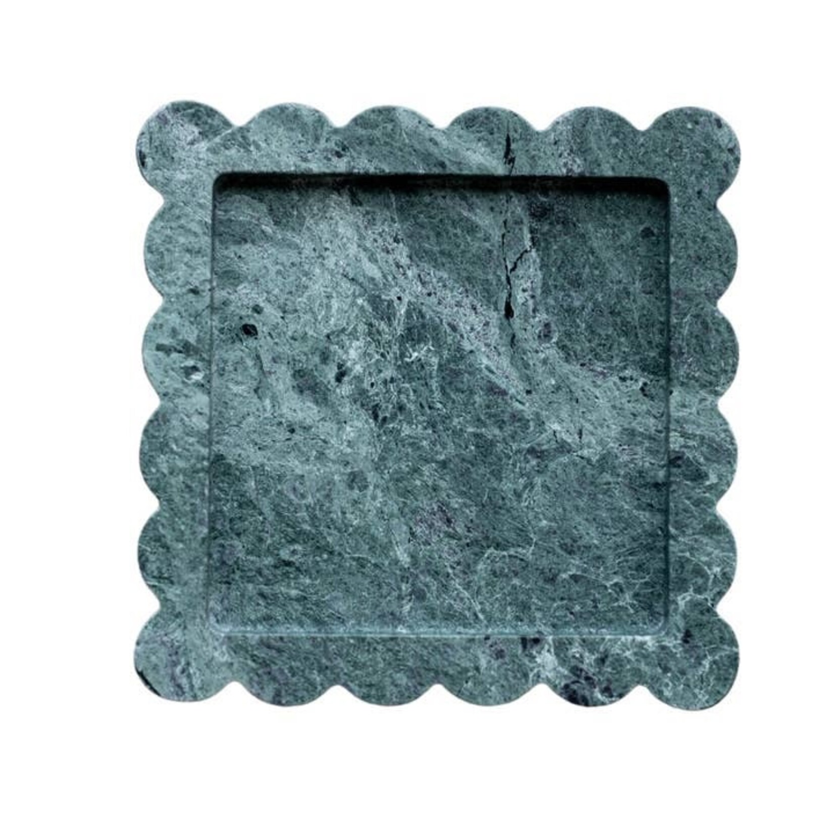Green Marble Scalloped Tray