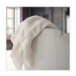 Faire/ Tajik Home Cloud Gauze with Frayed Edge Cotton Throw, 50" x 60" Cream