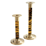 Tortoise Resin + Brass Candlestick