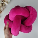 KNOT PILLOW SMALL BUTTON 8" PEACH