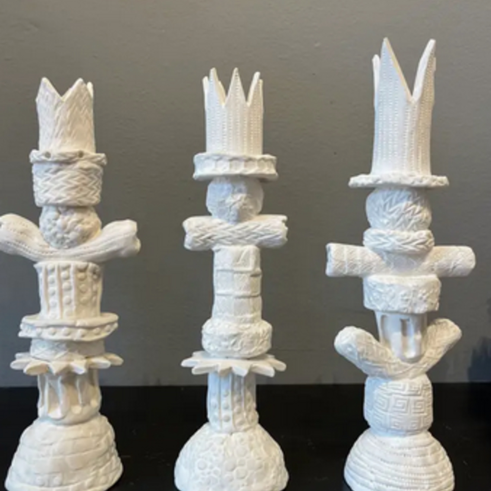 Faire/ Objects in Clay Handmade Totem Sculpture - One of a Kind