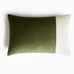 Faire/ Lo Decor Double Rectangle Pillow, Green Velvet
