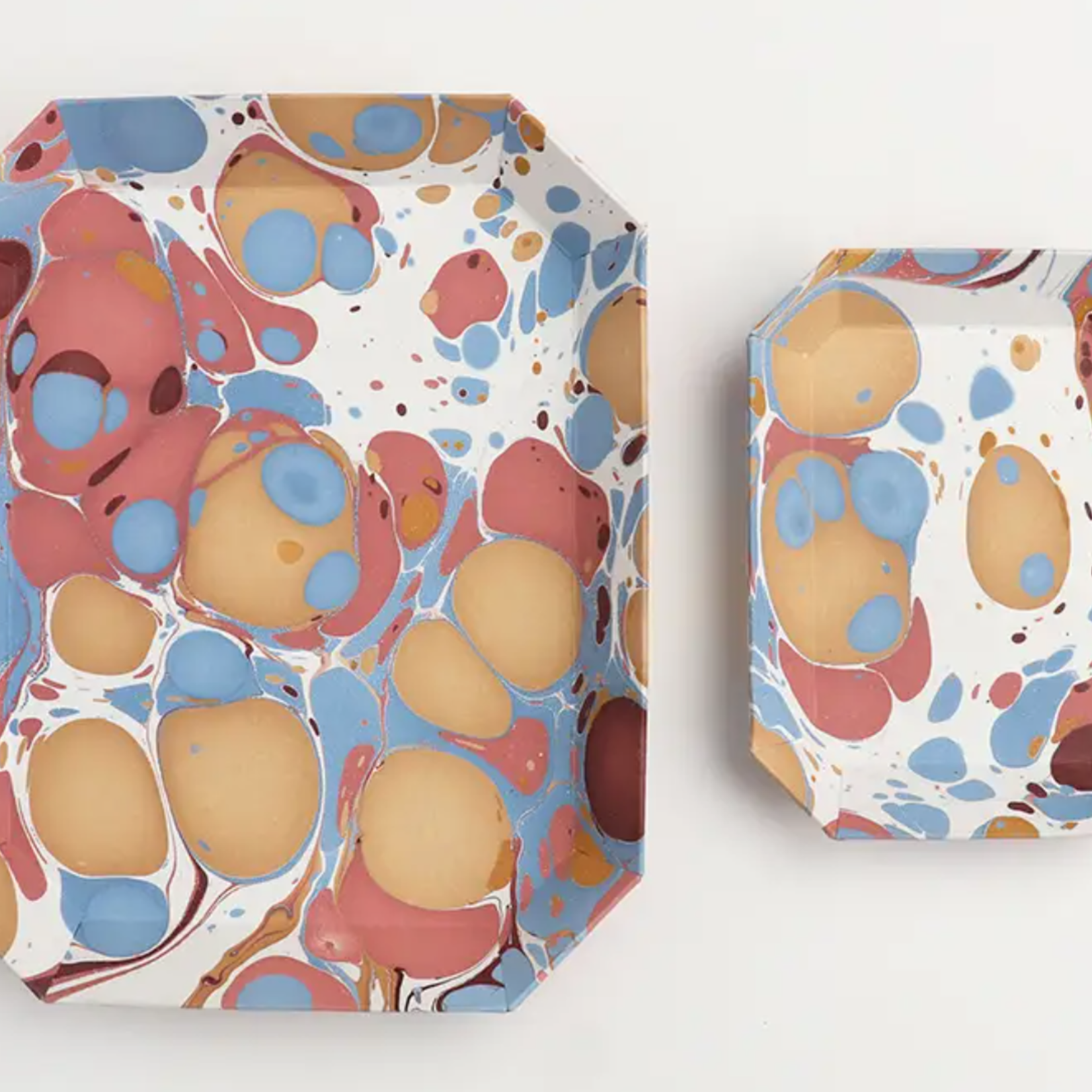 FAIRE/ CRAFT BOAT Marbled Octagonal Tray Set of 2
