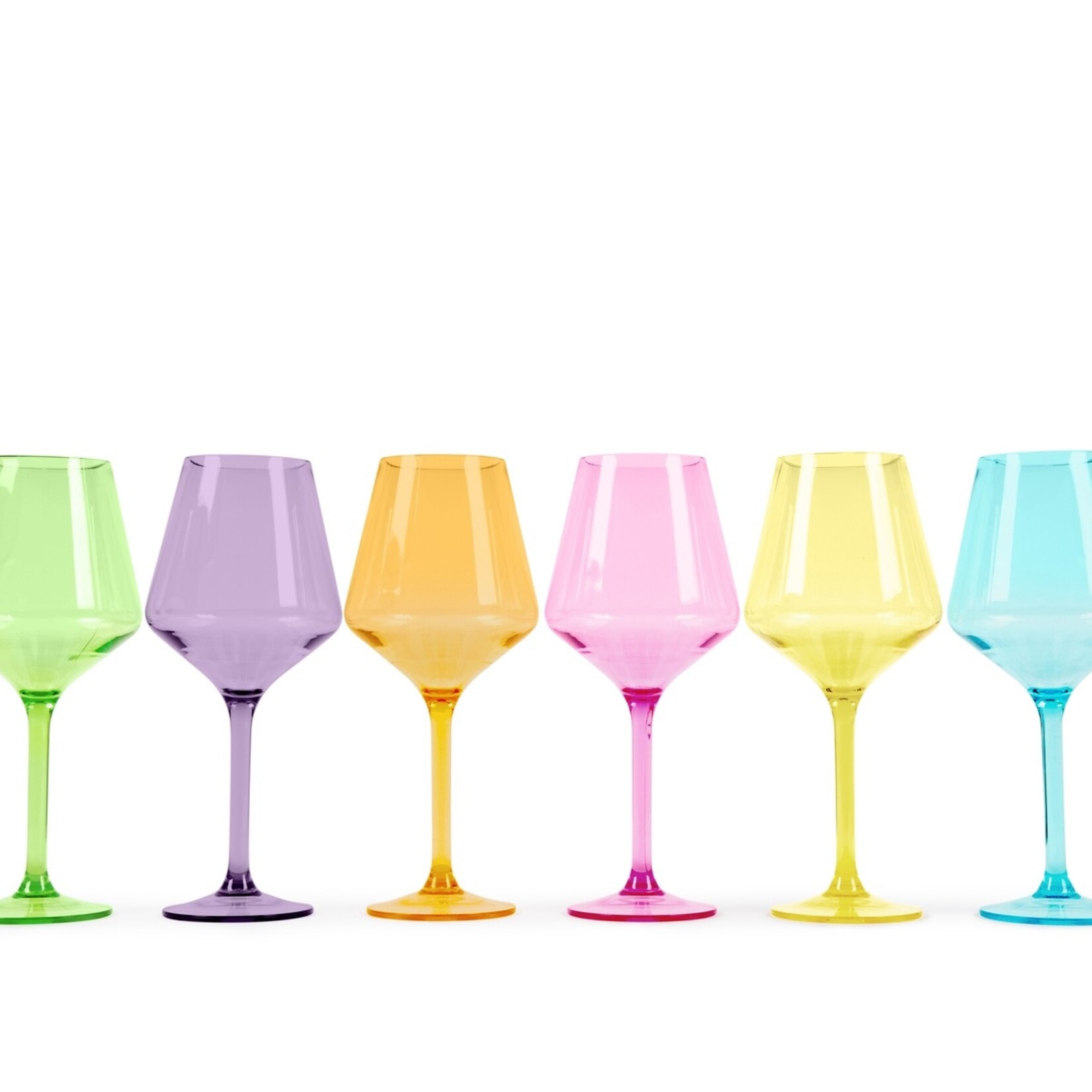 Pop Design Set/6 Acrylic Stemmed Wine Glasses Bright