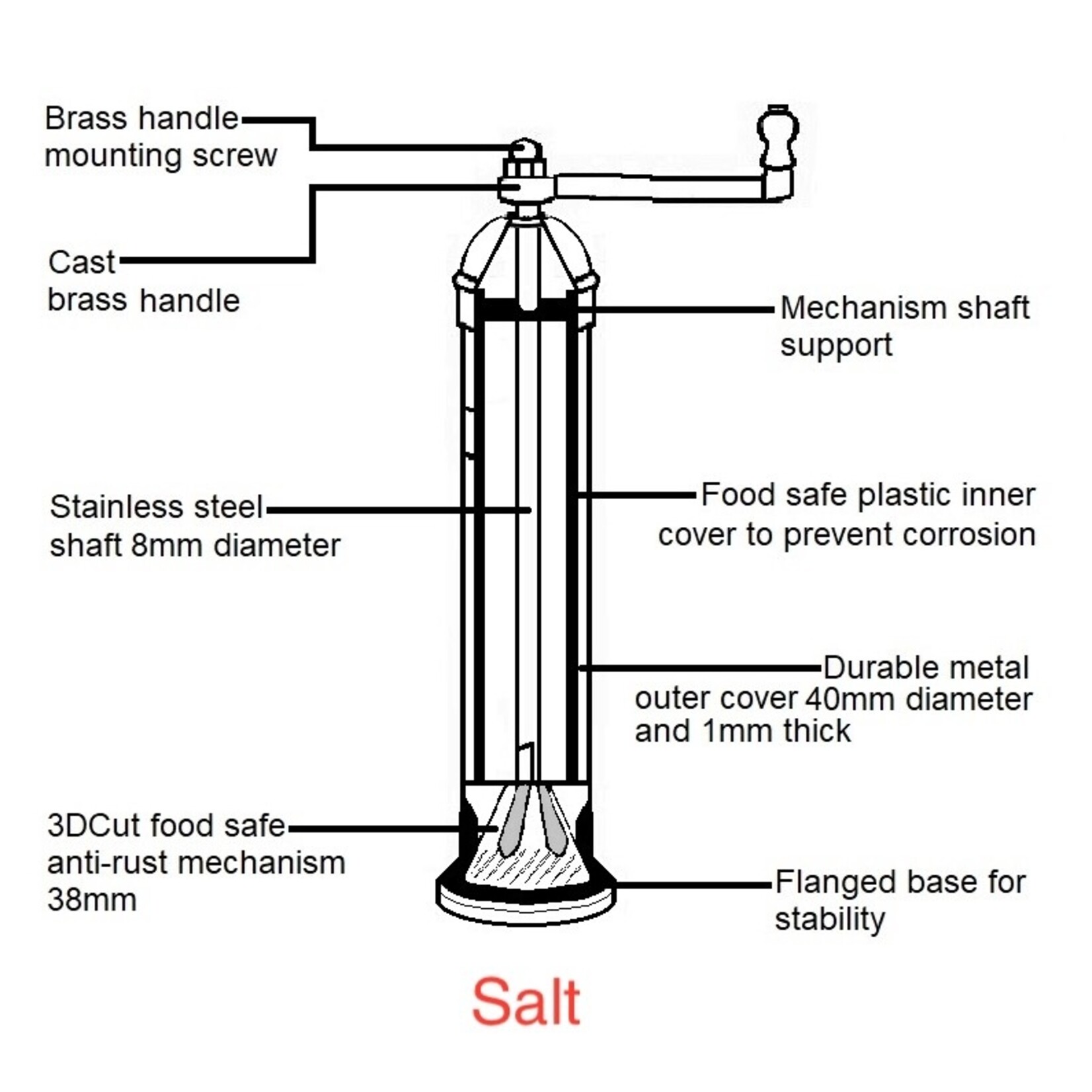 BRASS MILL GRINDER