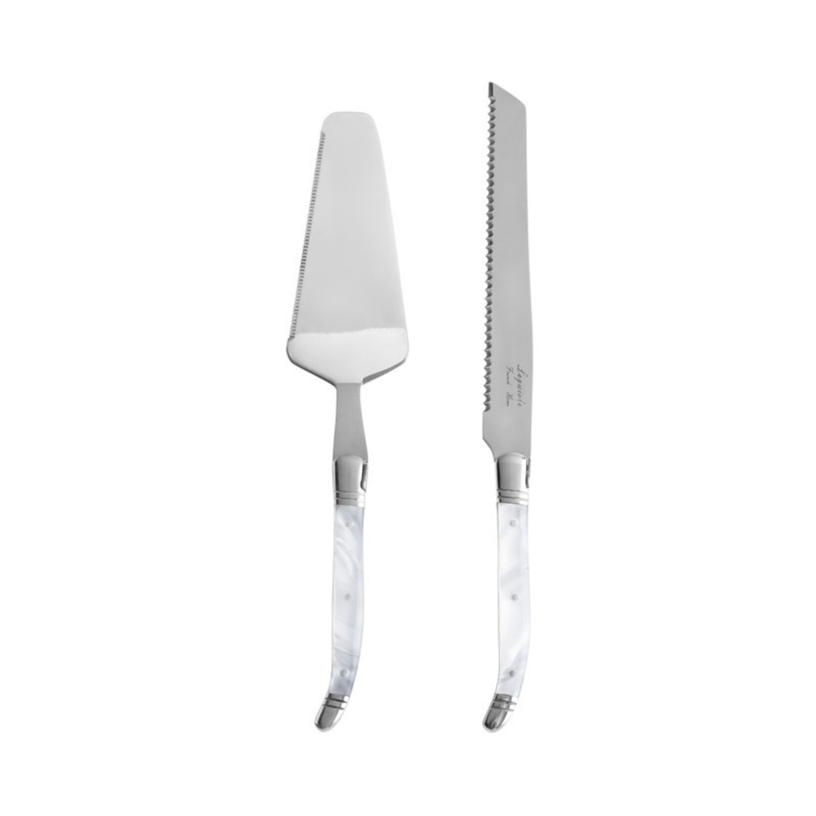 French Home Cake + Pie Server Set Pearl White