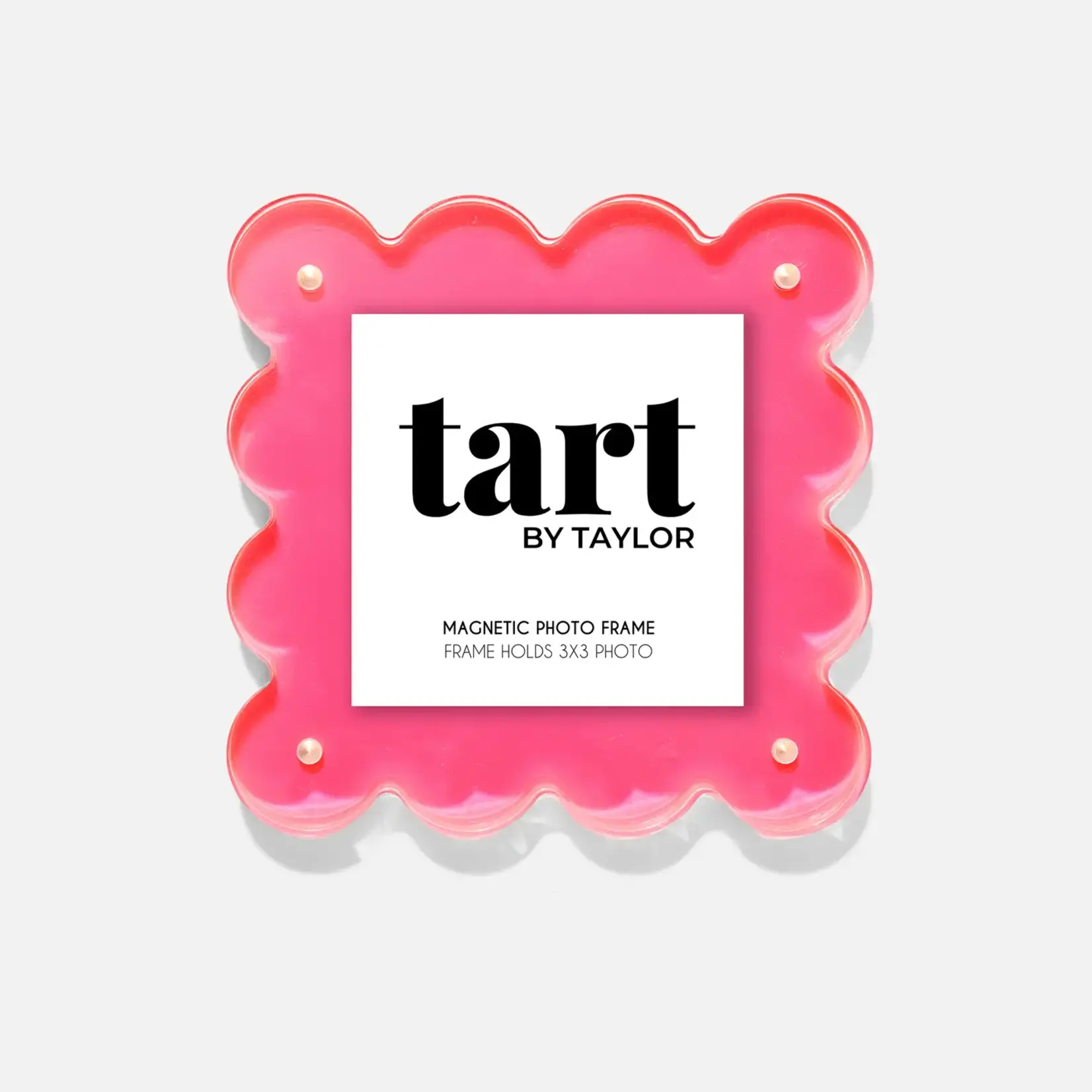 Scalloped Acrylic Frame 5 x 5 Neon Pink