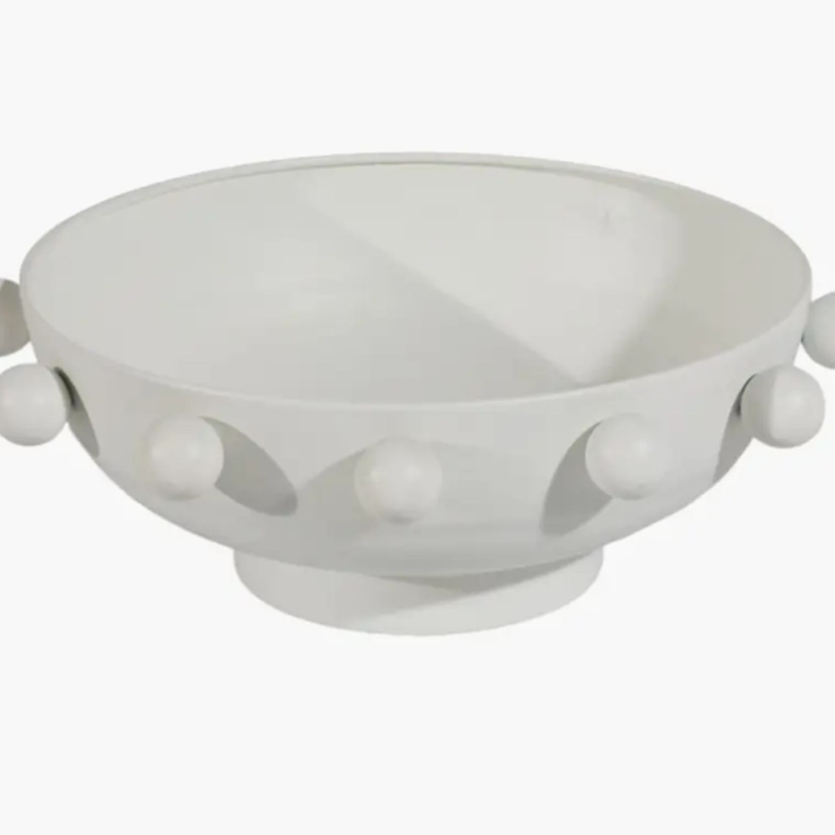 White Iron Novelty Hobnail Solid Casual Home Bowl, 11 in.