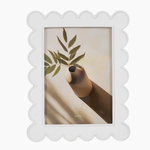 White Resin Rectangular Scallop Edge Photo Frame, 5x7 in.