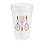 Busy Bee Tennis Racquet Styrofoam Cups set of 10, 16 oz