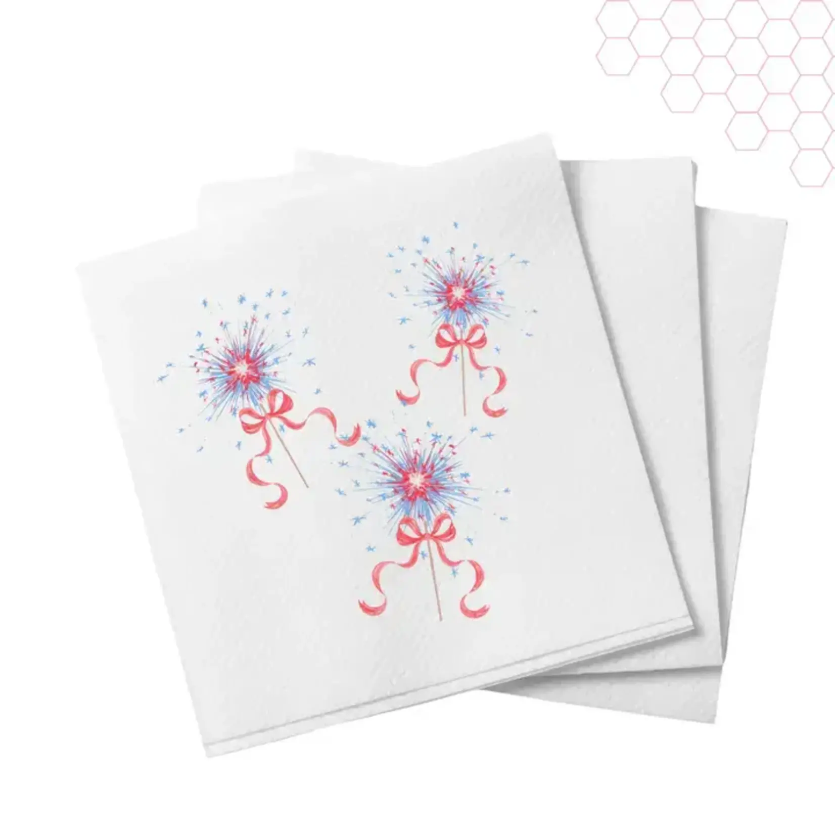 Busy Bee Sparklers Patriotic Cocktail Napkin