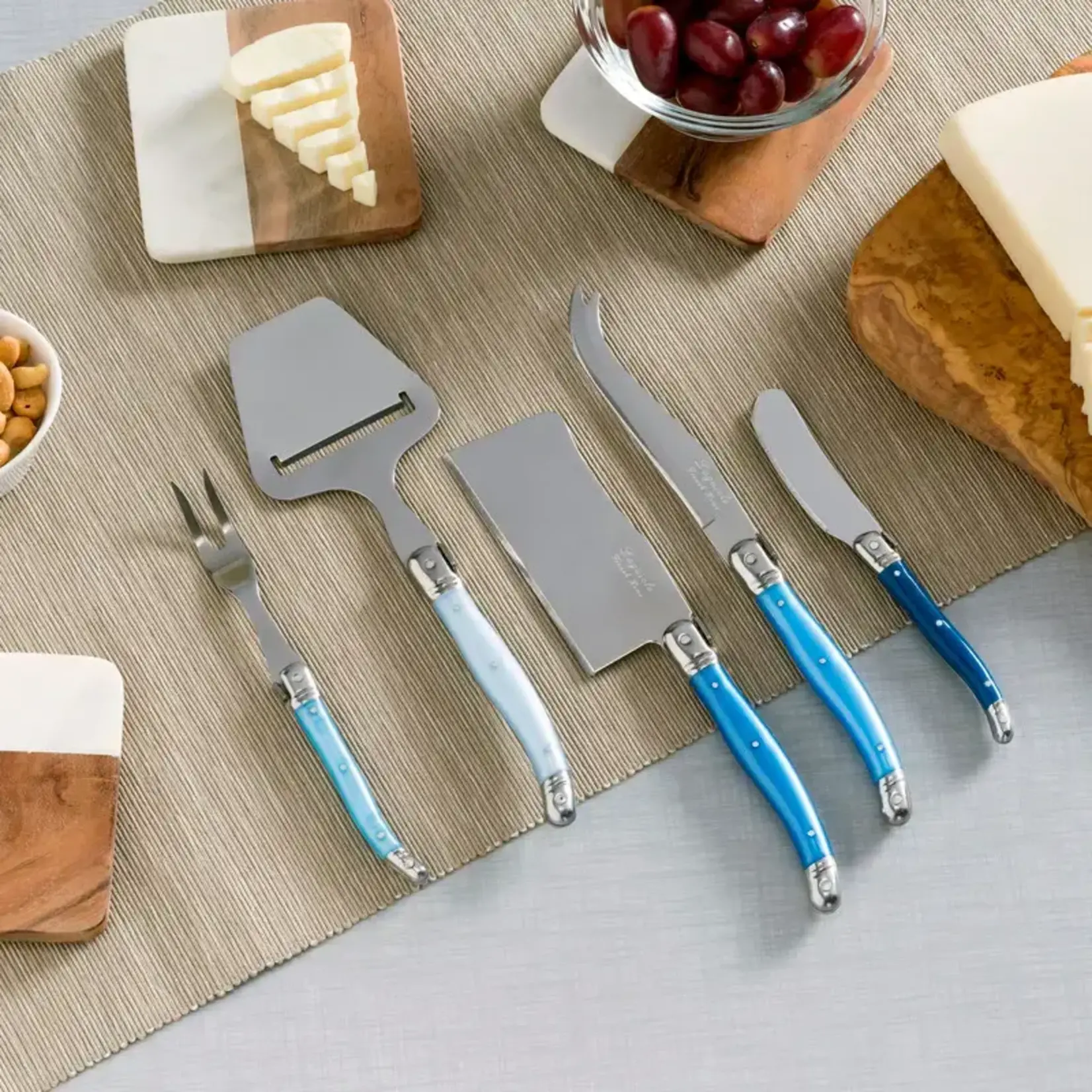 French Home Laguiole 5 Piece Cheese Set, Blue
